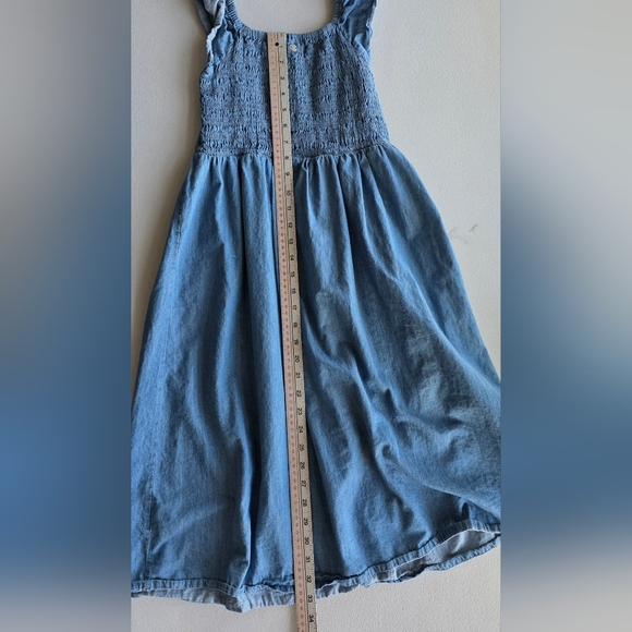 Roxy Girls Smocked Denim Dress Size 14/16 Coastal Cowgirl Boho Mini - Picture 6 of 9
